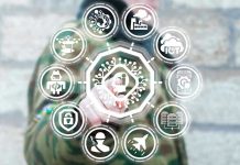 AI Podcast FIASCO Exposes Washington Post Person interacting with futuristic holographic interface and icons.