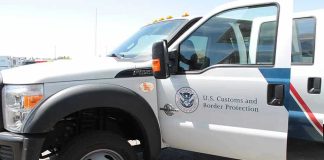 Black Hawk Opens Fire Off Puerto Rico U.S. Customs and Border Protection truck with open door.