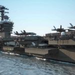 Victory Boast Meets Ugly Reality Aircraft carrier deck with jet planes.