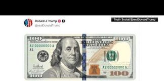 A New Look for America’s $100 Bill Has Everyone Talking Trump posts photo of $100 bill with signature