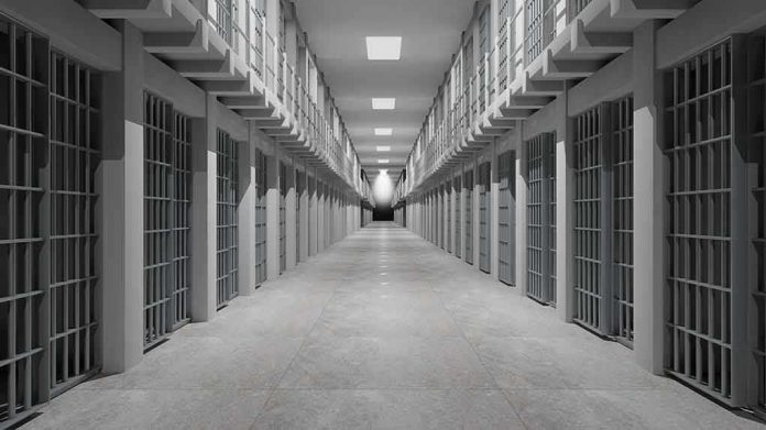 shutterstock_365427041-1 Prison corridor lined with barred cells on both sides