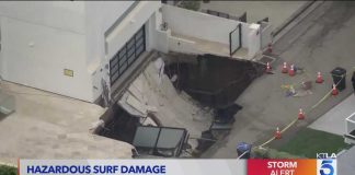 Malibu Crater Swallows Cage’s Driveway Driveway collapses at Malibu home amid coastal erosion issues