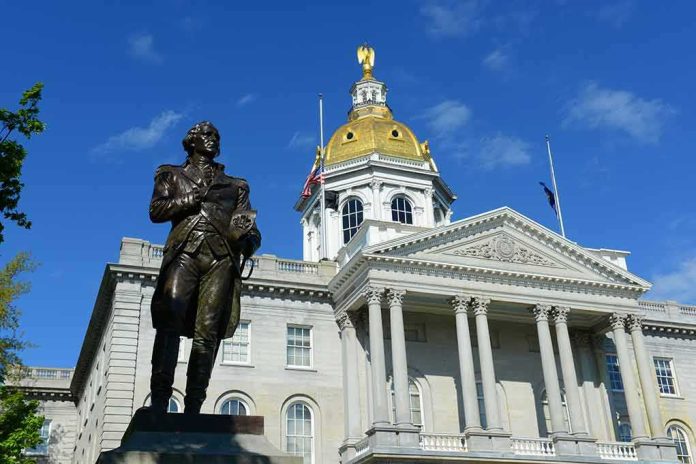 Bronze statue before a domed capitol building