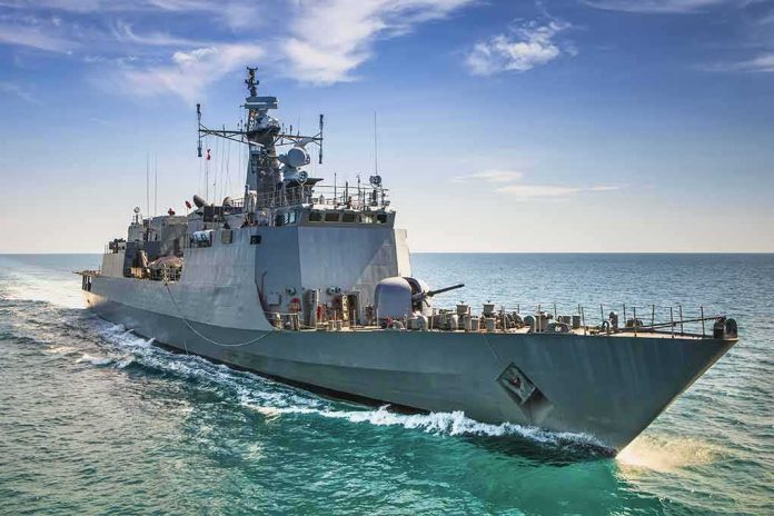 shutterstock_678791743 naval warship cruising on open sea